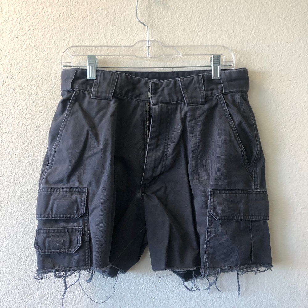 High waist cargo short cutoffs